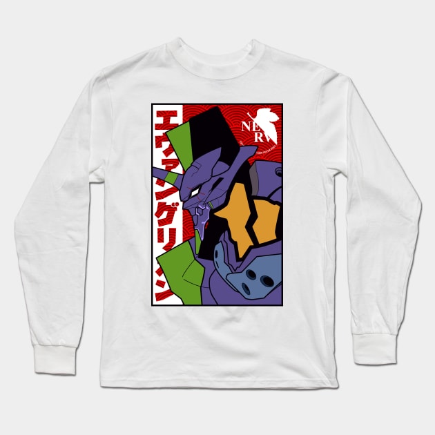 Evangelion eva 01 Long Sleeve T-Shirt by paisdelasmaquinas